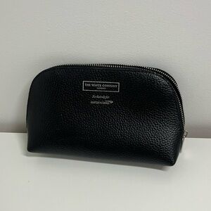 The White Company Black Faux Leather Toiletry Bag Pouch Minimalist